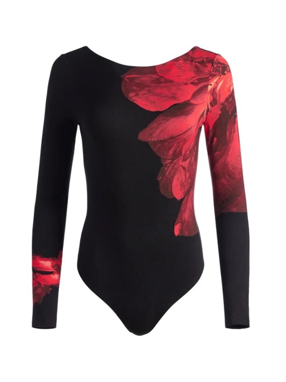 Alice + Olivia Masako Bodysuit Peony Petals Bright Ruby size M - Picture 6 of 14